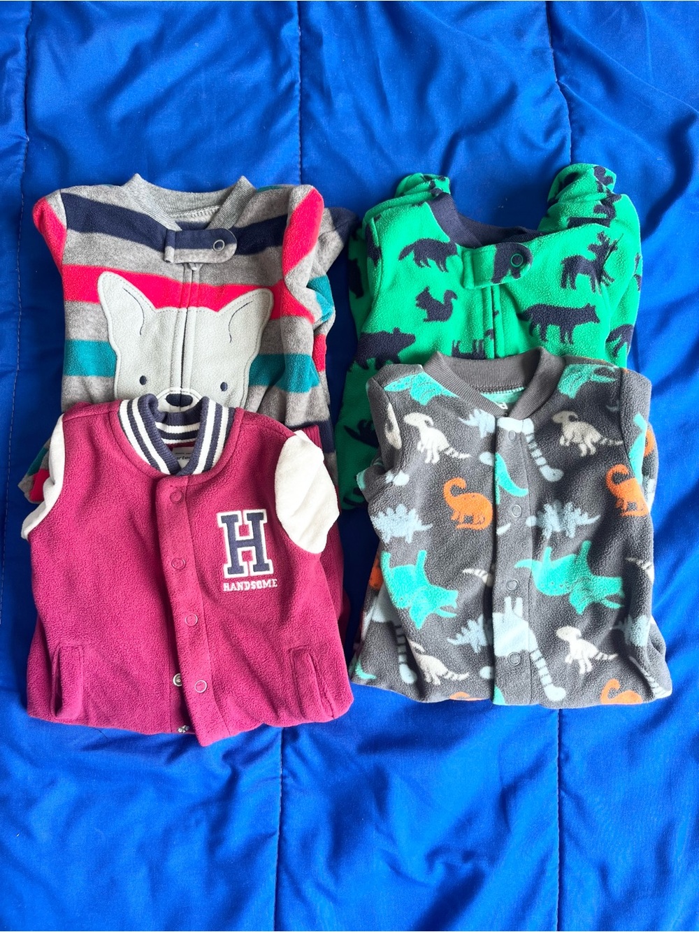 CARTER’S Baby Boy Fleece Footed Pajamas (4) 0-3 Months
